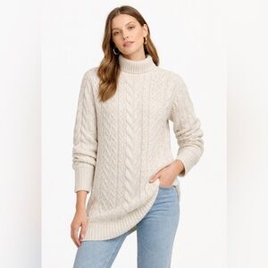 H&M Cream Cable Knit Turtleneck Sweater